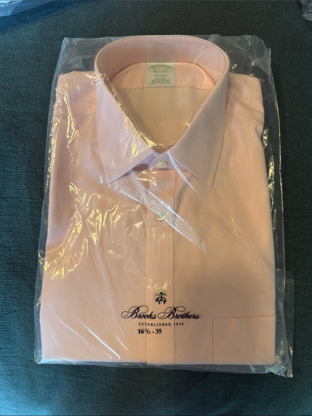 Brooks Brothers Light Pink Men's Dress Shirt - Spread Collar